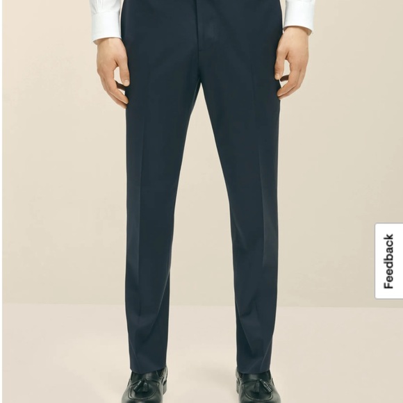 green emerald velvet dress Men's Classic Fit Solid Heather Medium Gray Flat Front Wool Dress Pants, 34 main image 0